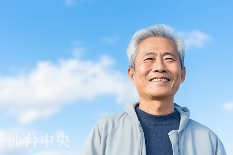 陰茎の異物を除去して清々しい表情をする男性